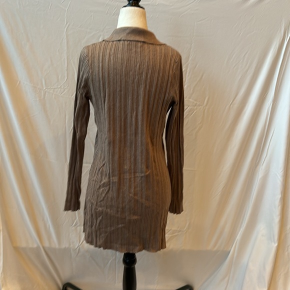 Long ribbed polo sweater tunic - Picture 4 of 6